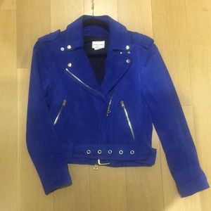 CLUB MONACO Blue Suede Moro Jacket